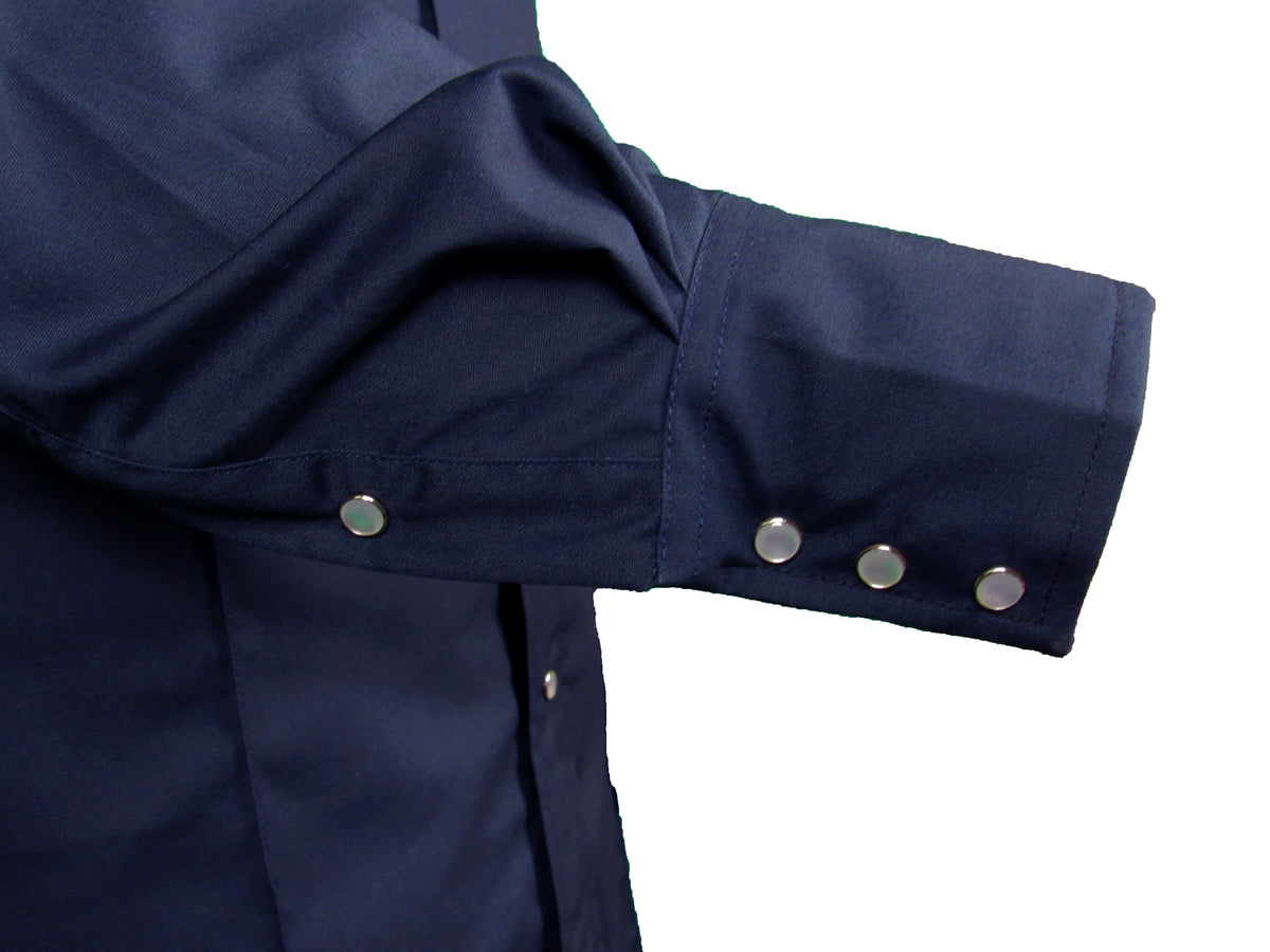 Rancher Crease - Navy Blue - Long Sleeve - Snaps