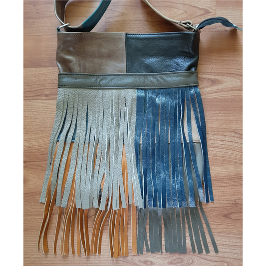 Genuine Leather Fringe Boho Shoulder Bag