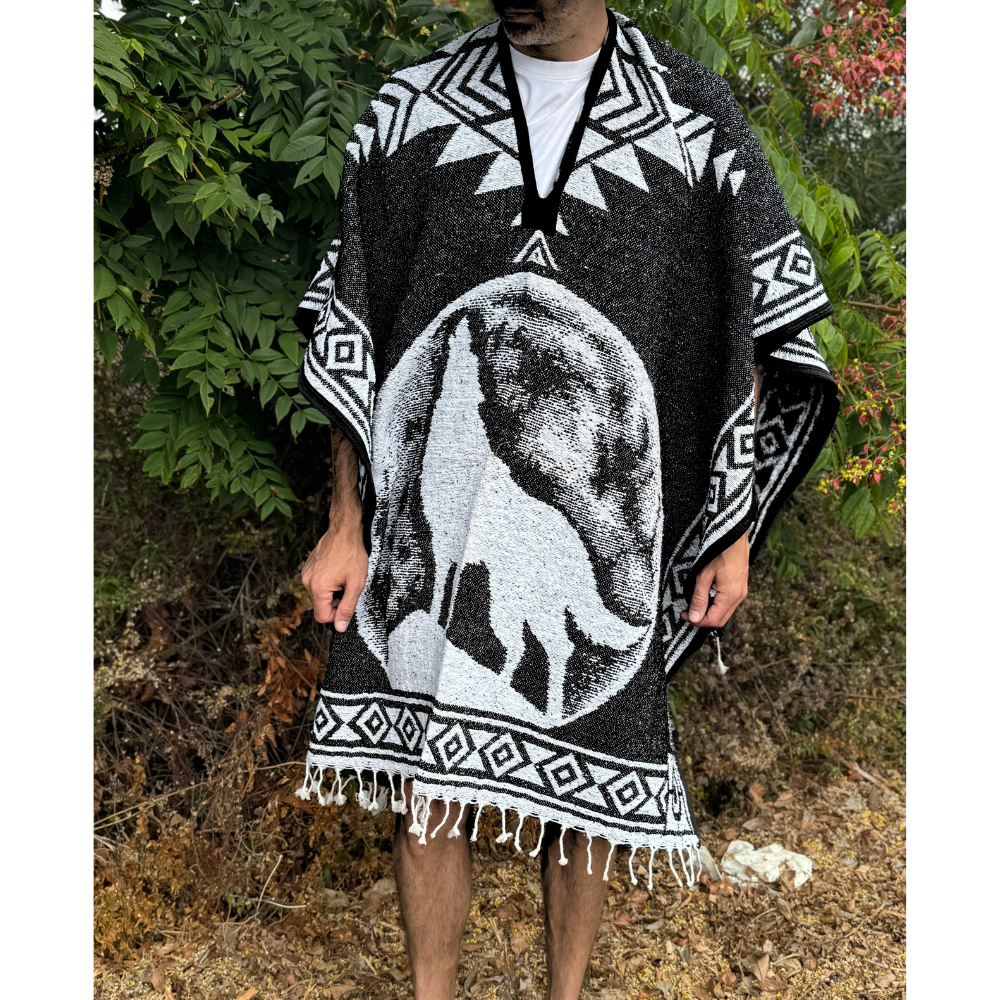 Mexican Poncho Authentic Pullover - Coyote