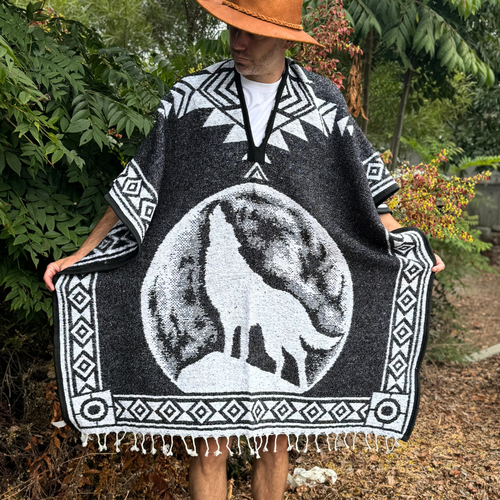 Mexican Poncho Authentic Pullover - Coyote