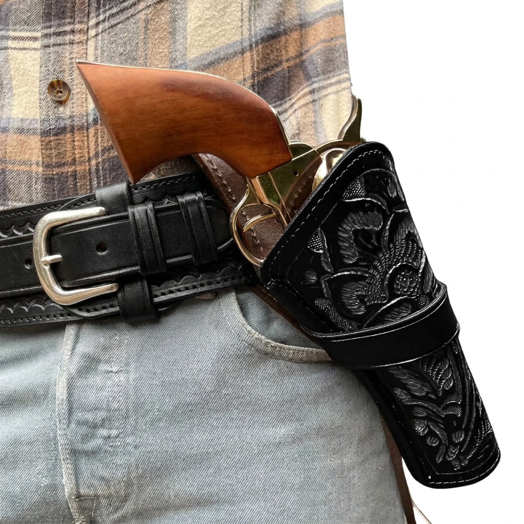 22 Double Western Holster Strong Side + CrossDraw- Black