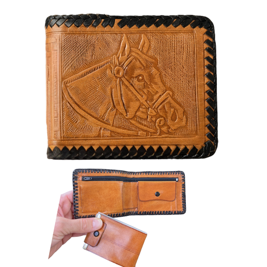 Western Leather Wallet - Saddles N Spurs | Sleeve inserts