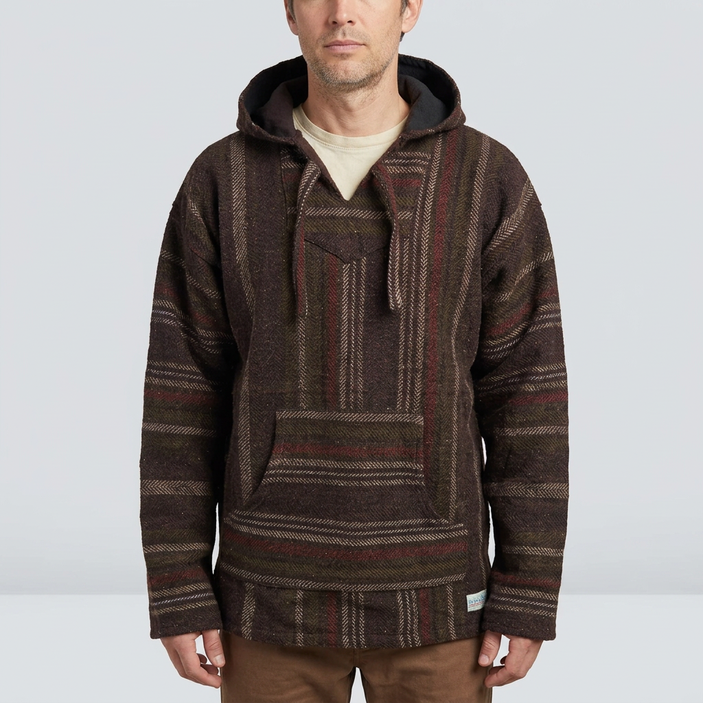 Authentic Baja Hoodie - Brown Hippie