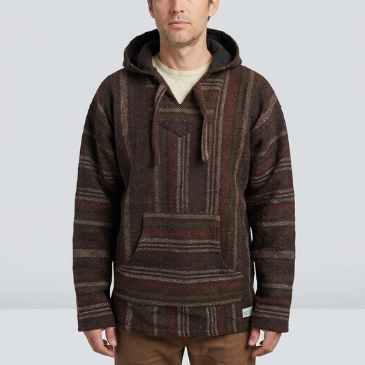Authentic Baja Hoodie - Brown Hippie