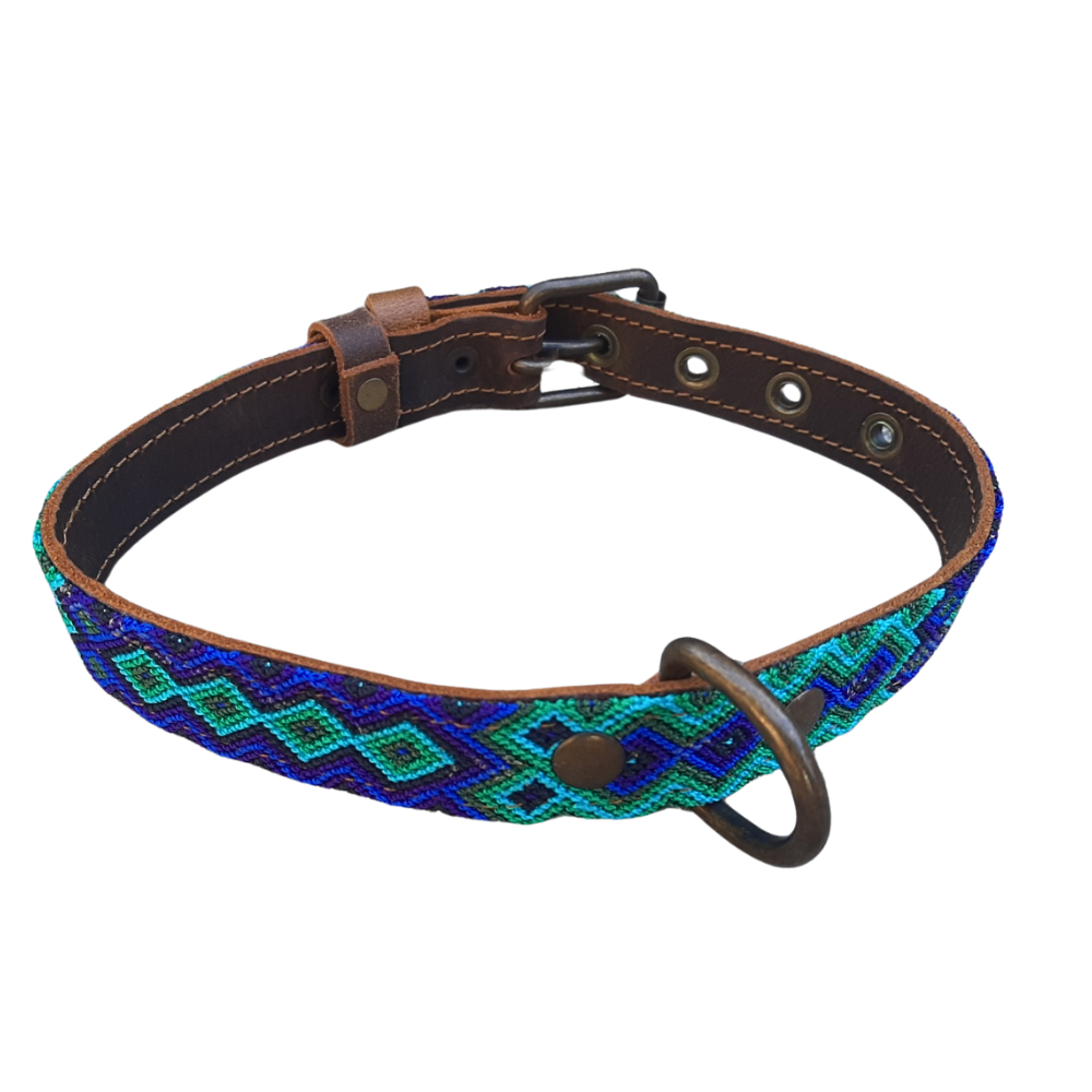 Mexican Leather Dog Collars - Embroidered