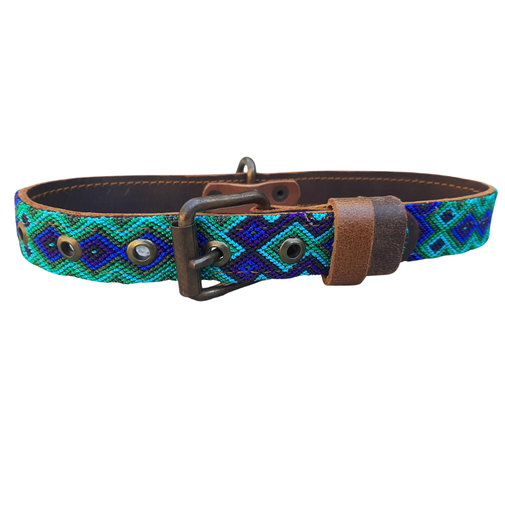 Mexican Leather Dog Collars - Embroidered