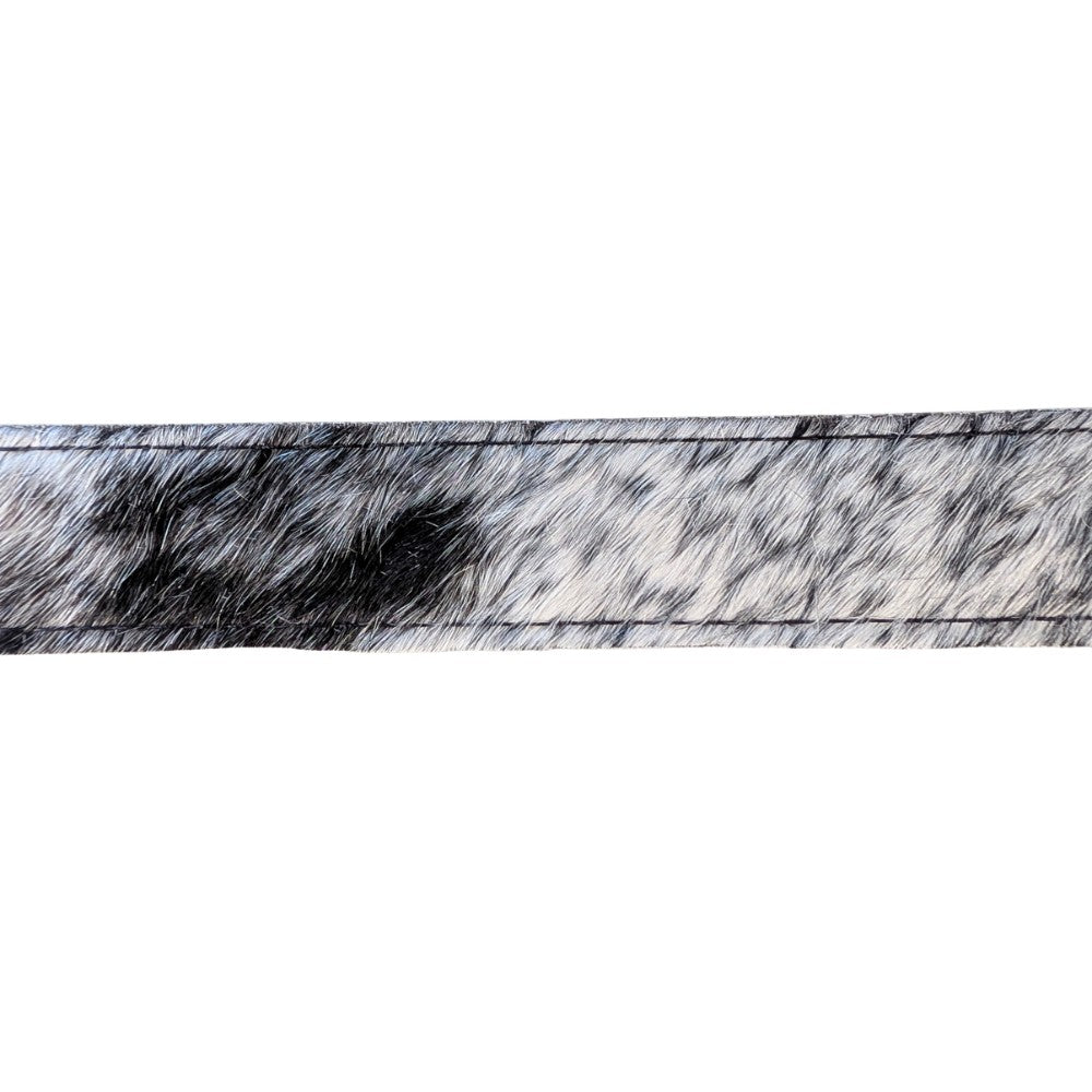 Hair-On Cowhide Belt – Genuine Leather with Natural Black & White Hide Pattern