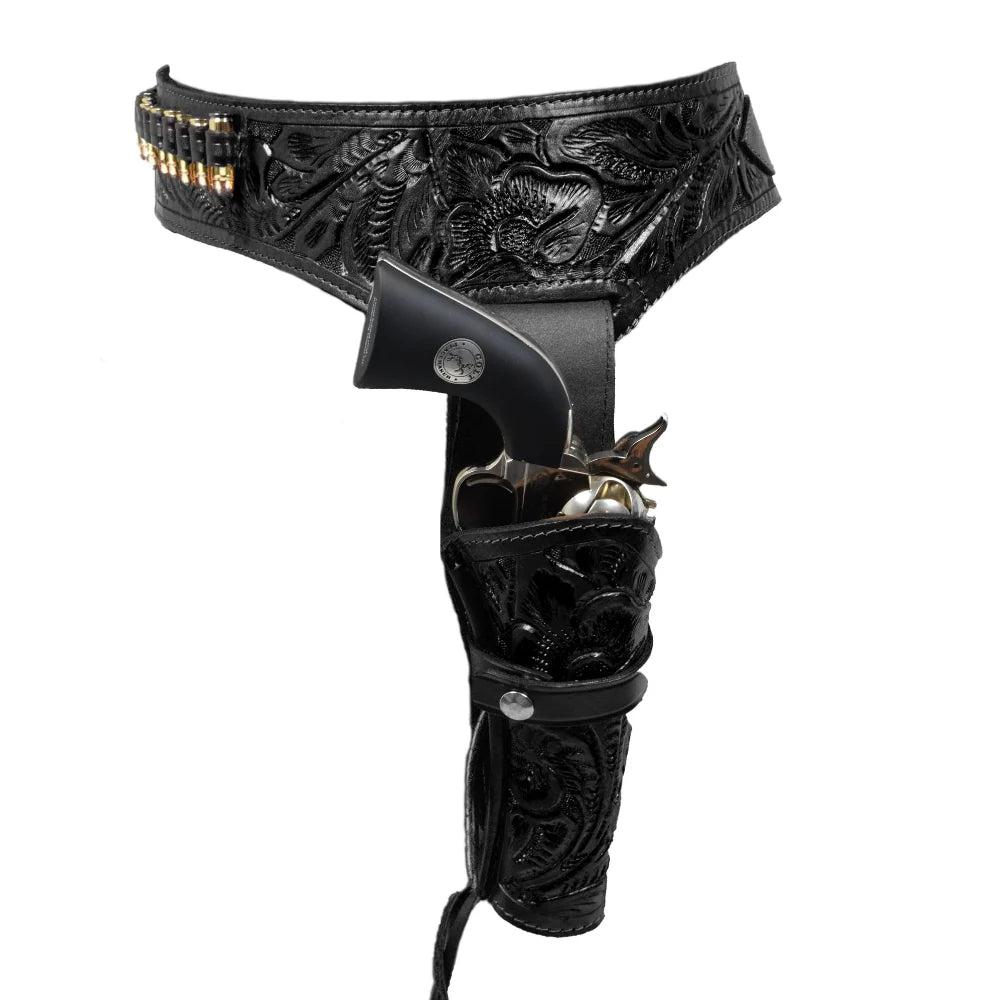 22 Double Western Holster Strong Side + CrossDraw- Black