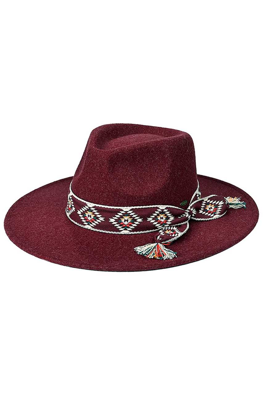 C.C Aztec Trim Band Vegan Felt Panama Hat