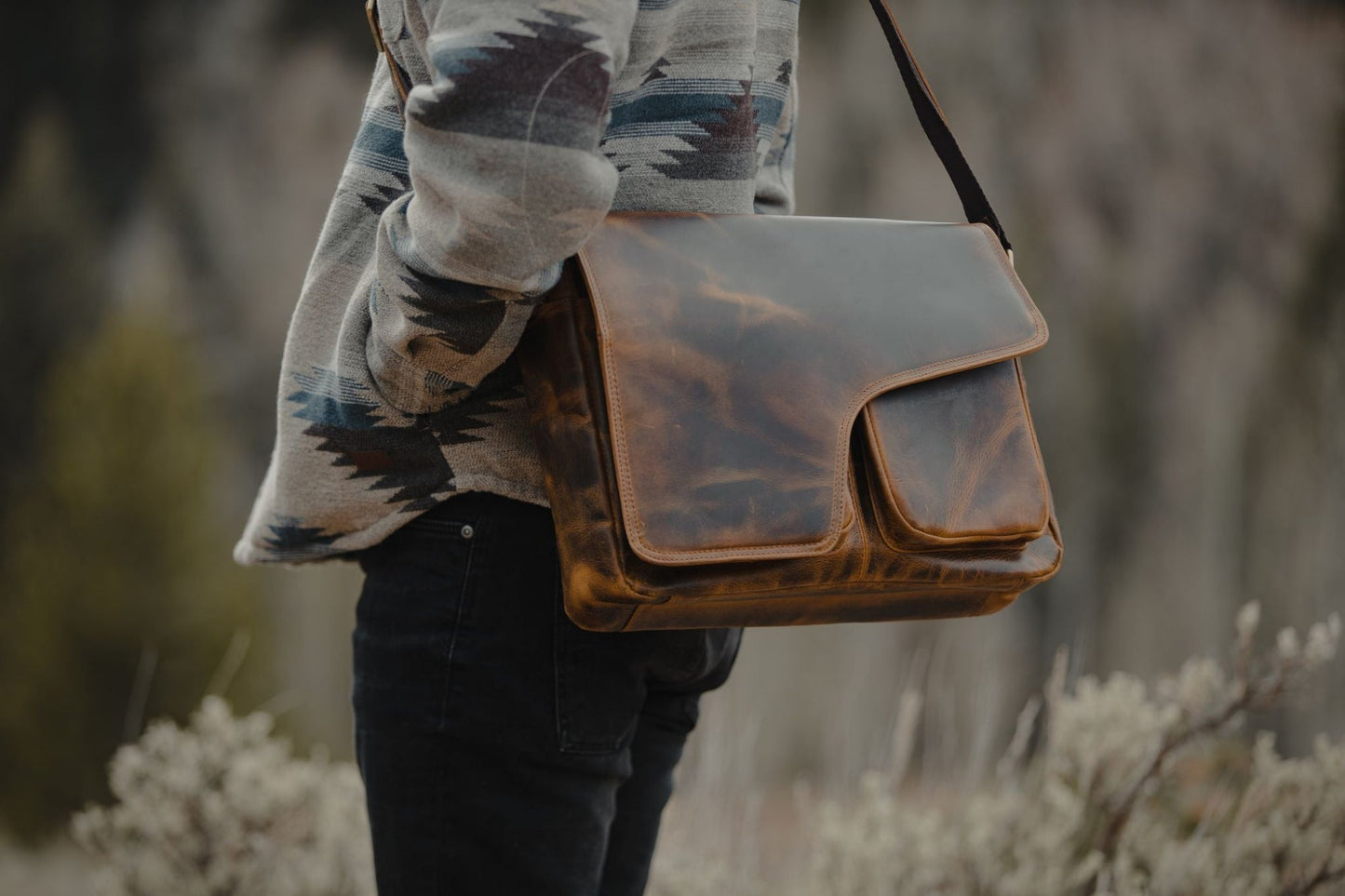 Buffalo Leather Messenger