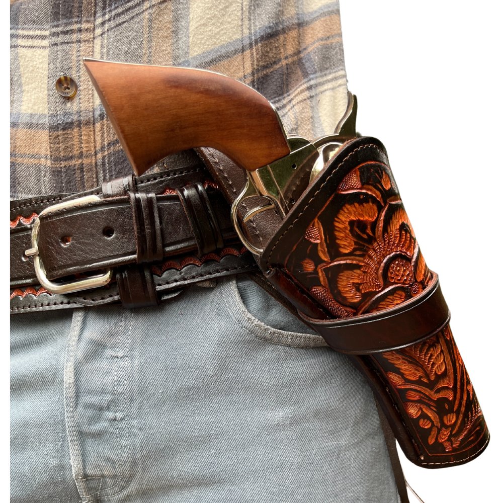 Cross Draw Single Leather Holster - Brown