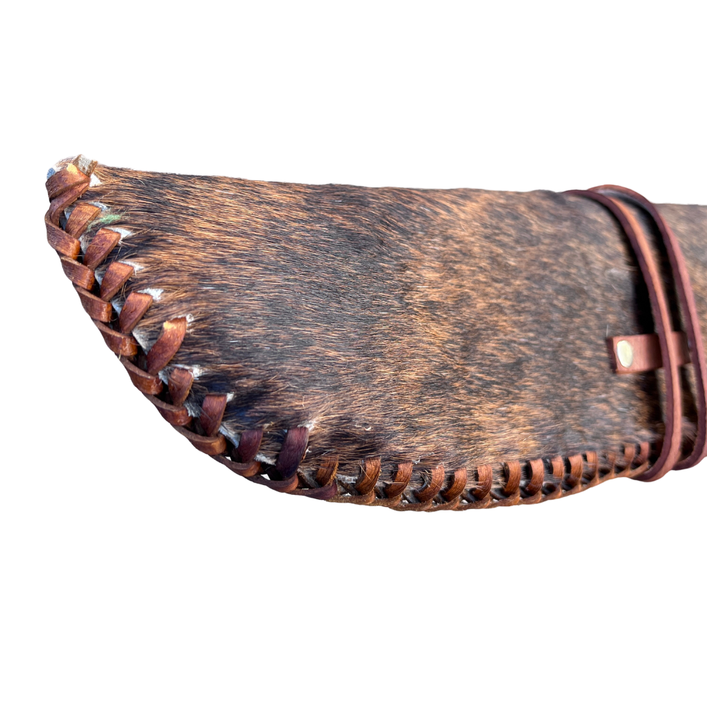 Mexican Leather Rifle & Shotgun Scabbard - Brown Cowhair