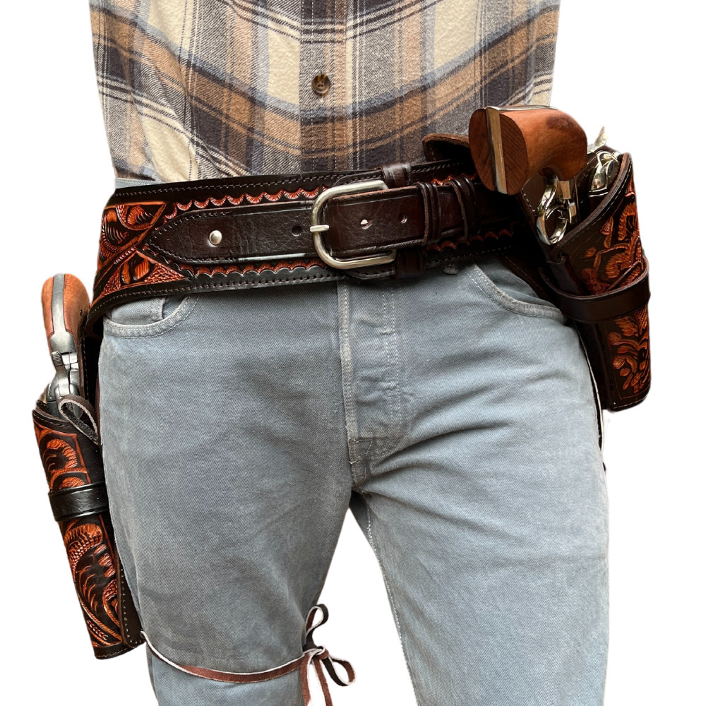 Cross Draw Single Leather Holster - Brown