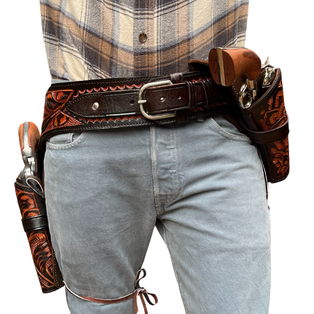 38/357 Double Holster Strong Side + Cross Draw - Brown