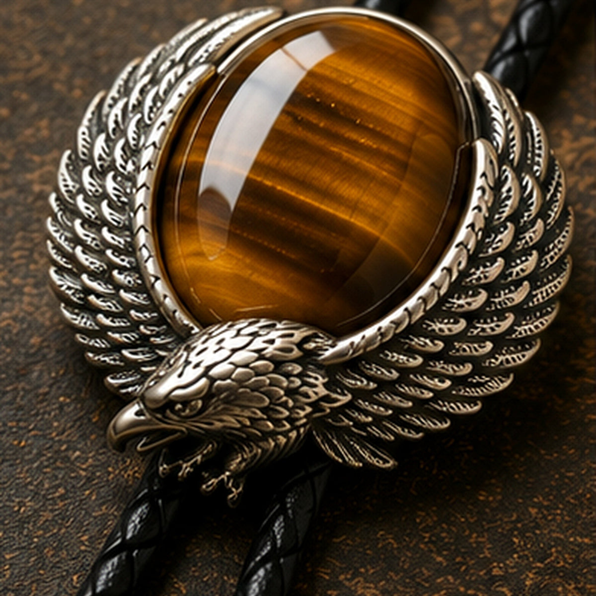 Eagle Eye Red Tiger Eye Bolo Tie