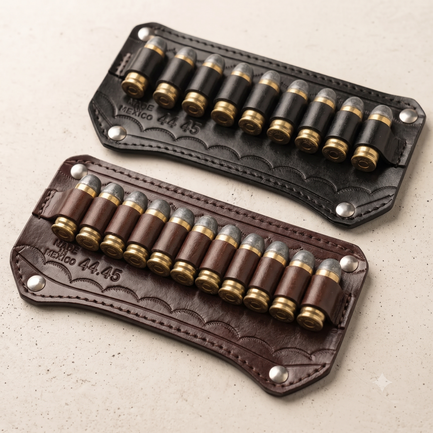 Leather Ammo Holder | Cartridge Belt Attachment | .44 .45 Caliber