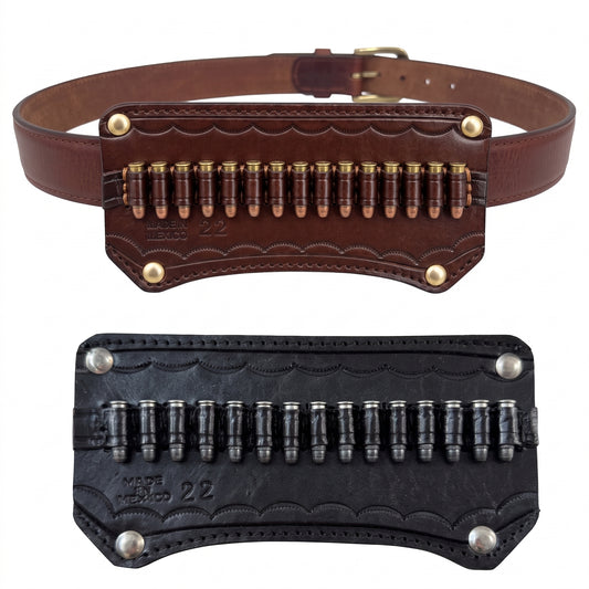 Leather Ammo Holder | Cartridge Belt Attachment | .22 Caliber