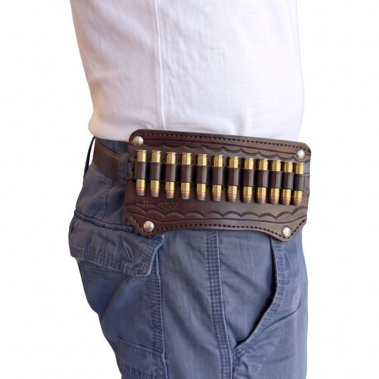 Leather Ammo Holder | Cartridge Belt Attachment | .38 .357 Caliber