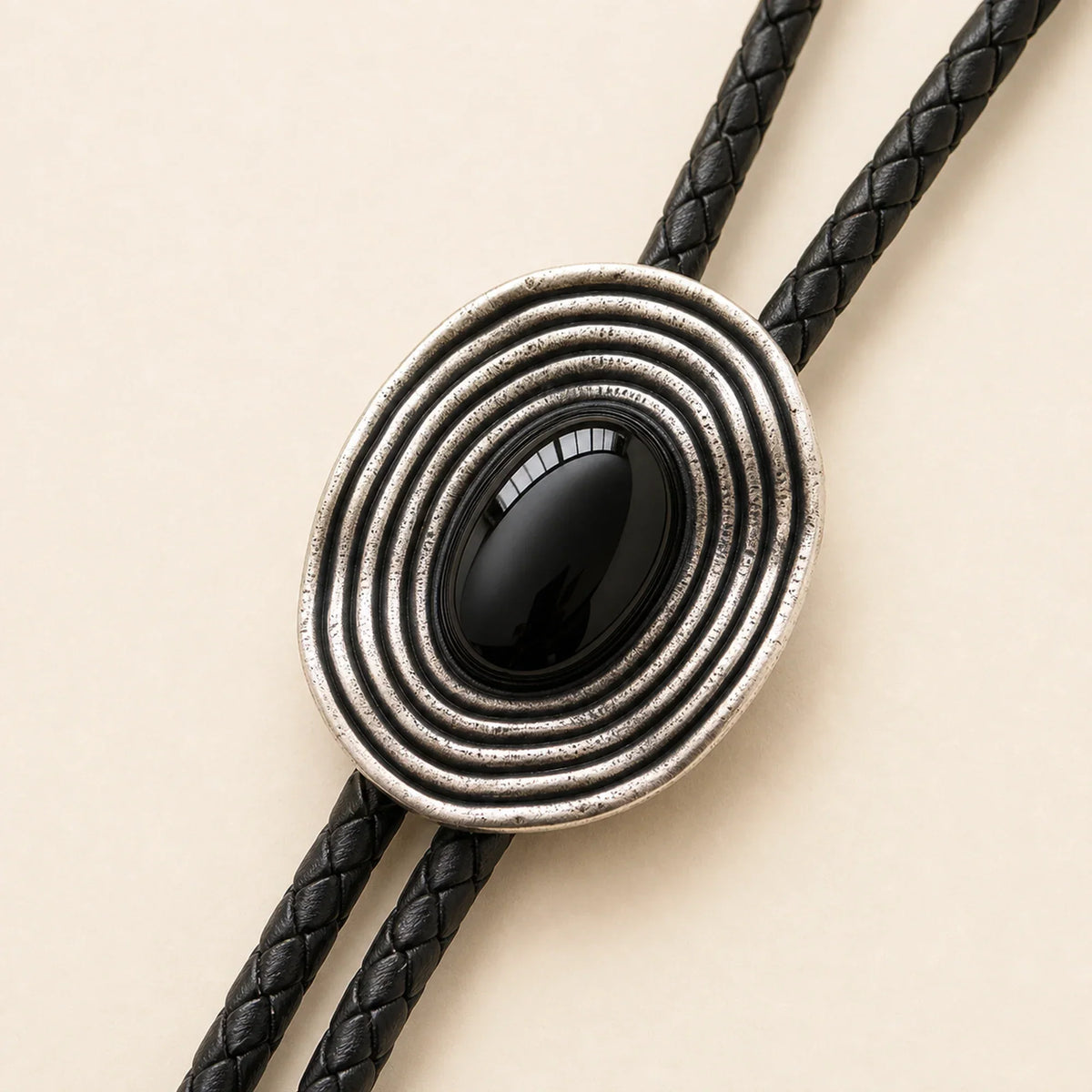 Orbit Black Obsidian Bolo Tie