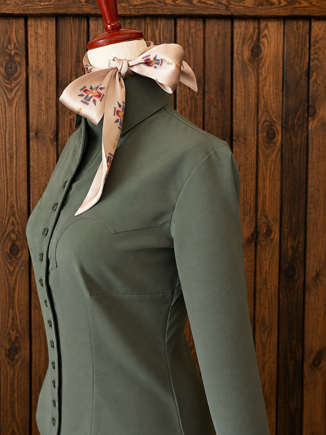 Loden Green Women's Western Shirt |  Cool Ride™ Performance Collection