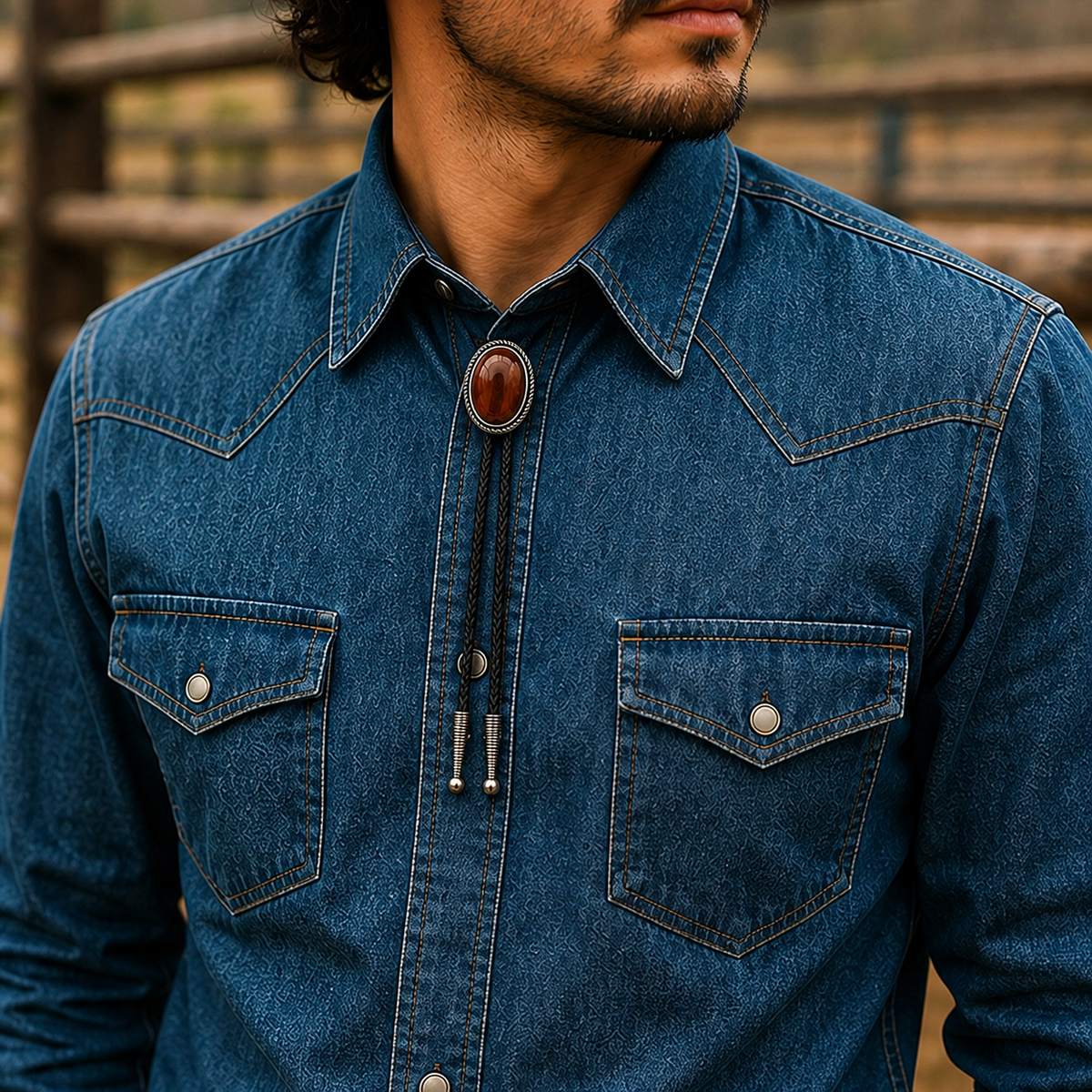 Rust Canyon Red Tiger Eye Bolo Tie