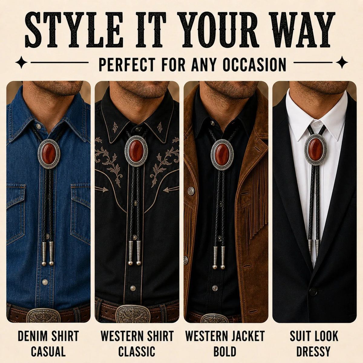 Rust Canyon Red Tiger Eye Bolo Tie