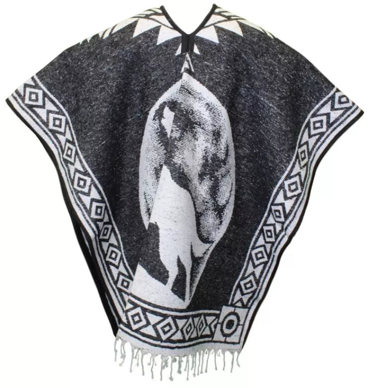 Mexican Poncho Authentic Pullover - Coyote