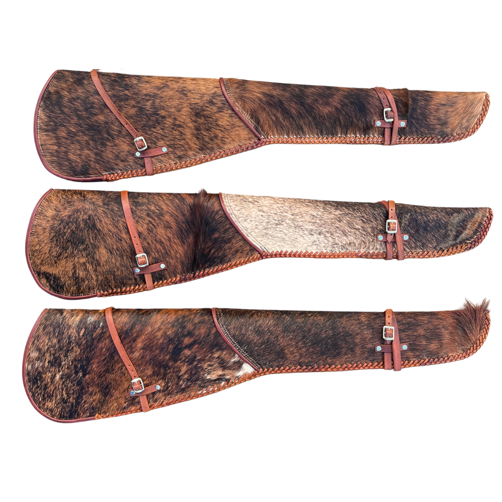 Mexican Leather Rifle & Shotgun Scabbard - Brown Cowhair