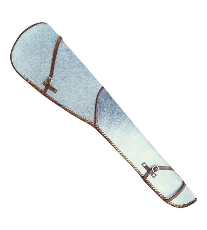 Cowhide Leather Rifle Scabbard / Shotgun Sleeve - Grey Solid
