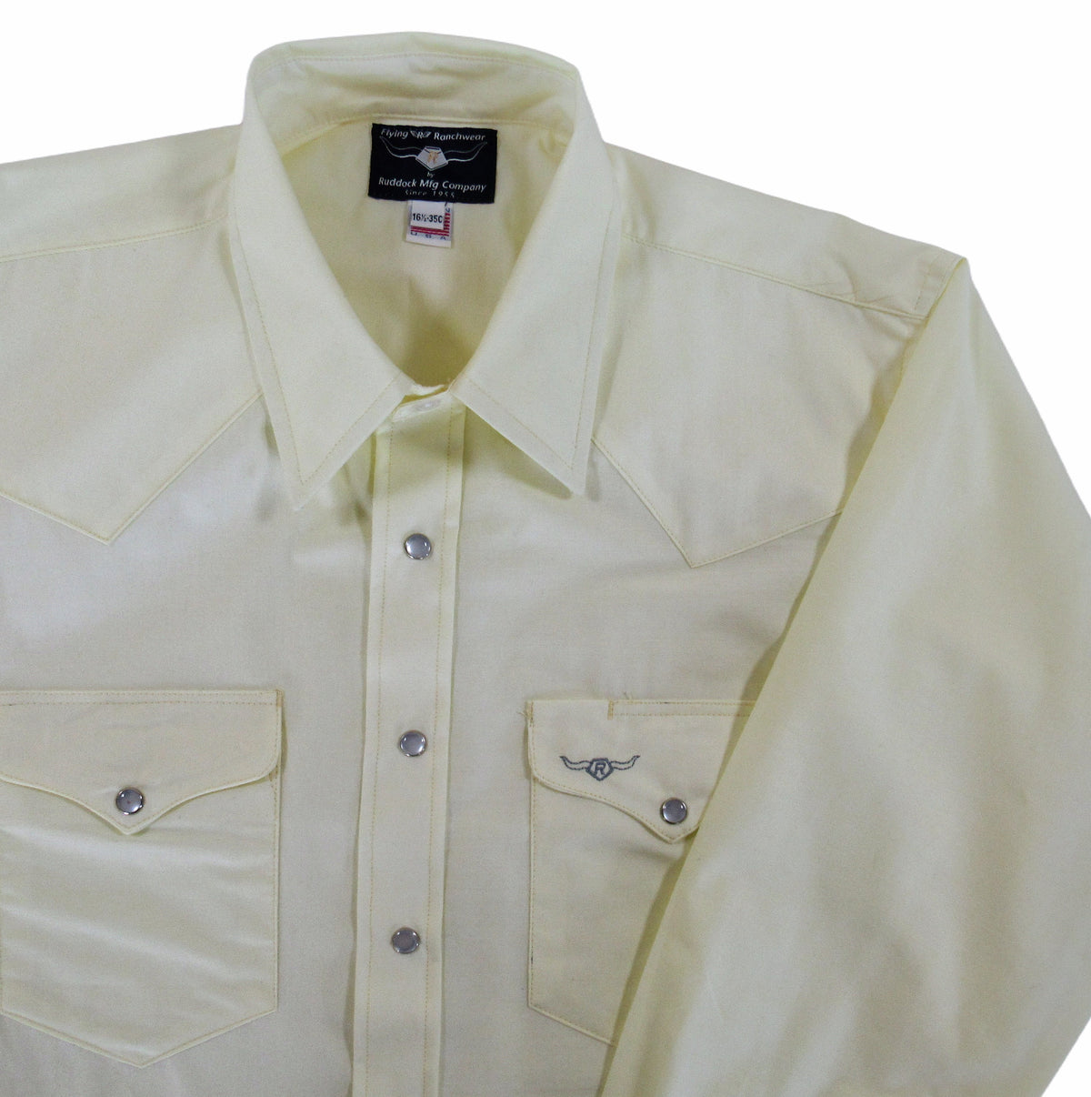 Flying R Ranchwear - Western Classic - Pale Yellow - Long Sleeve - Snaps - Classic Fit